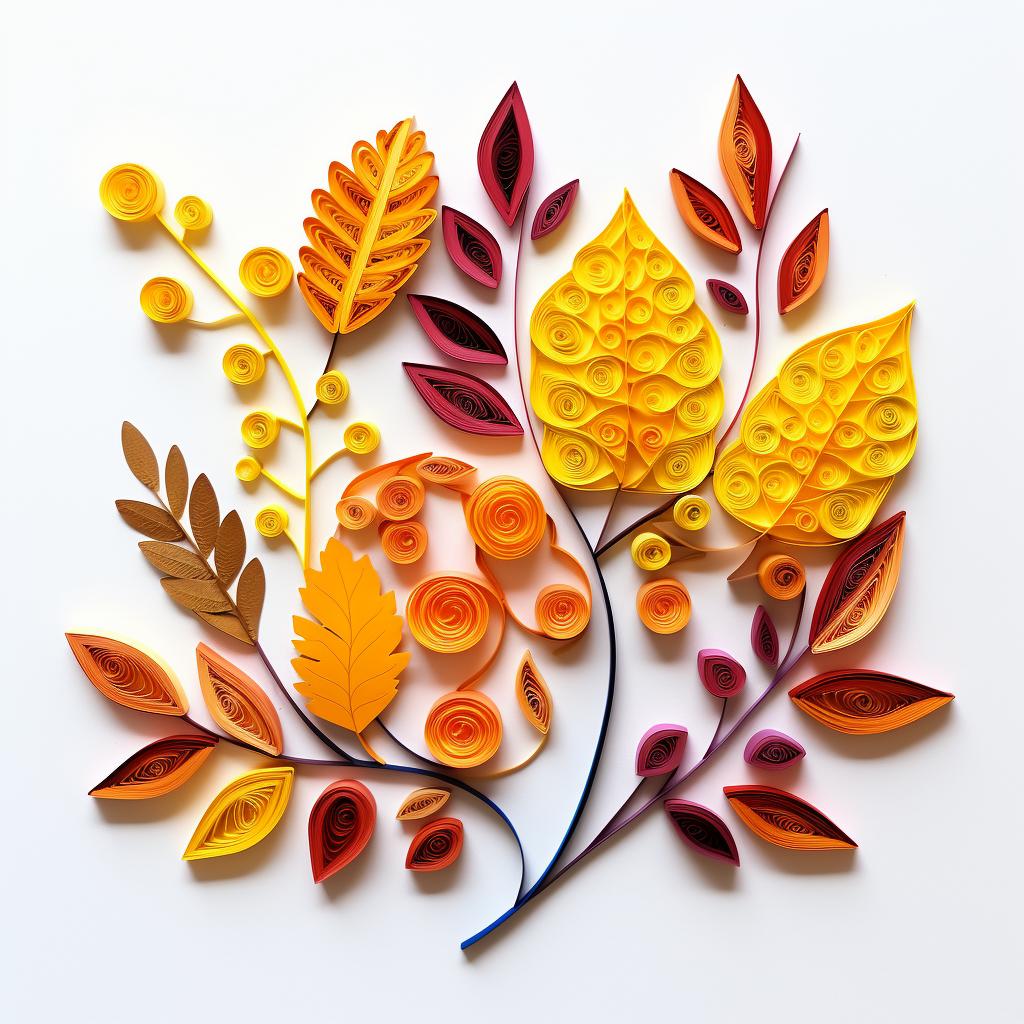 Finished autumn leaf quilling project