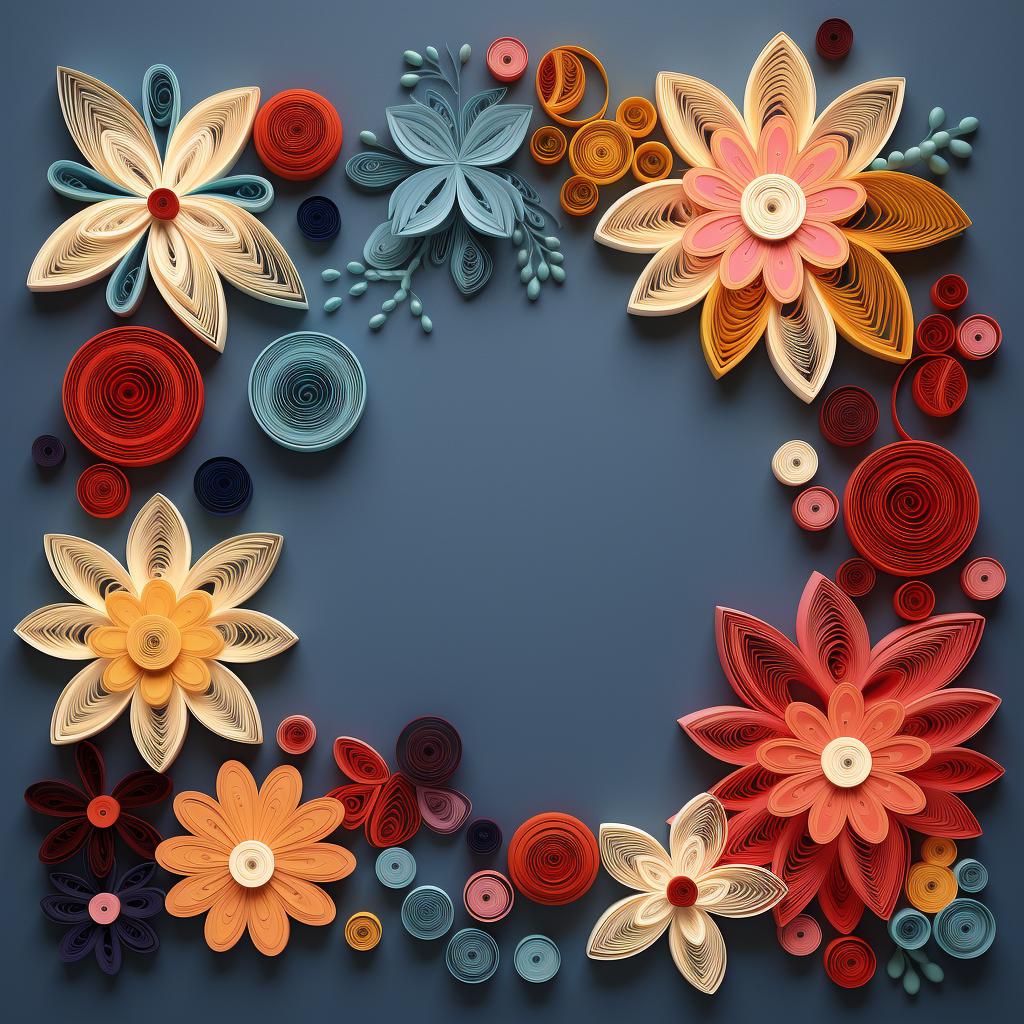 Materials for quilling arranged on a table