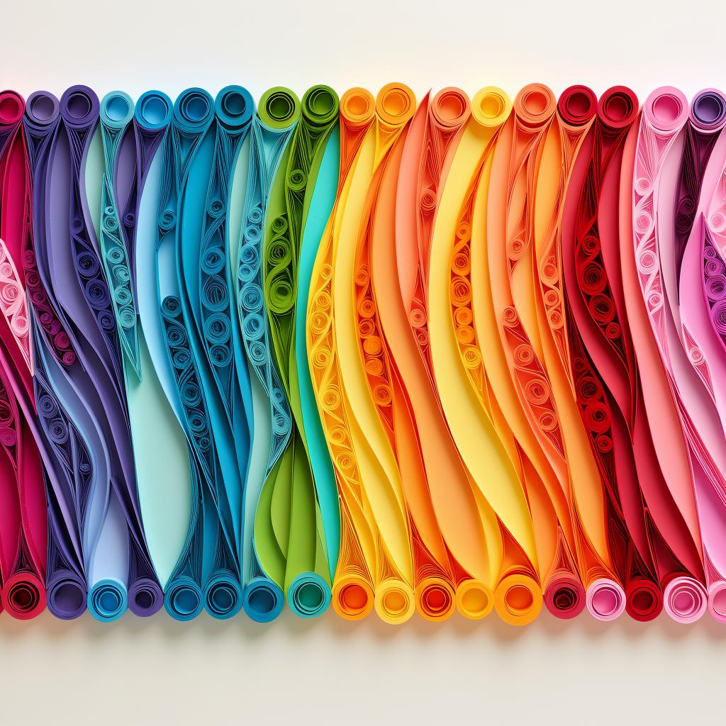 A selection of colorful quilling paper strips