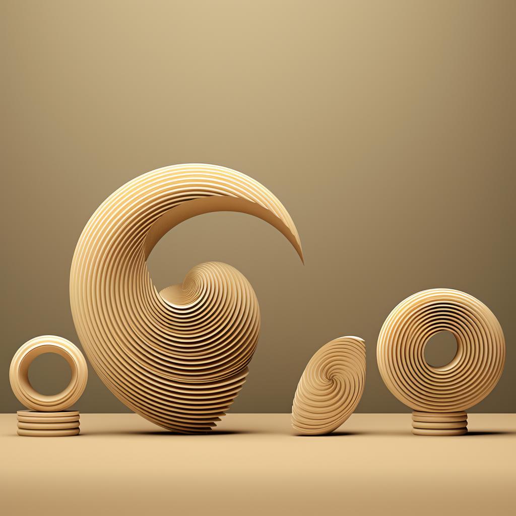 Different shapes made from paper coils