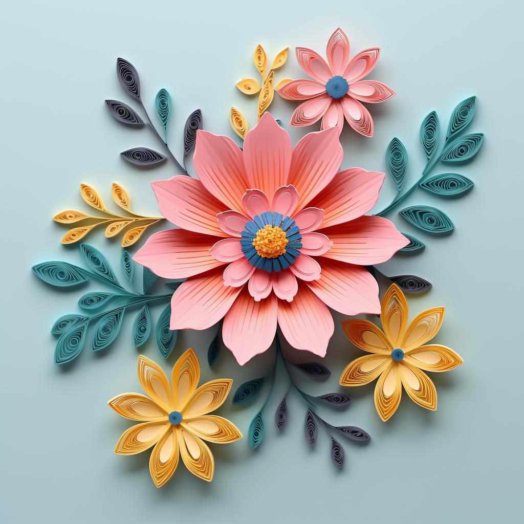 Assembled paper quilling flower