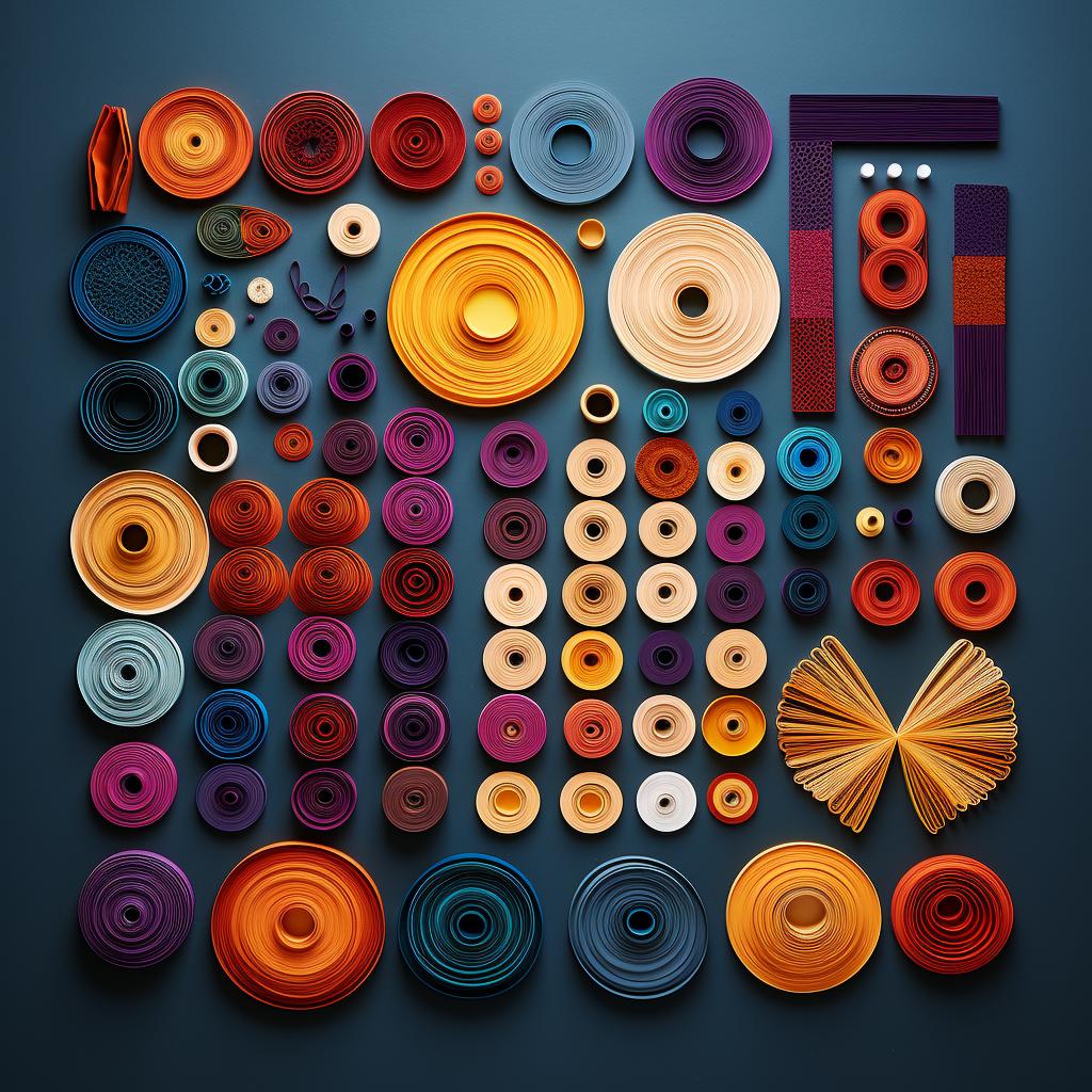 Quilling materials neatly arranged on a table